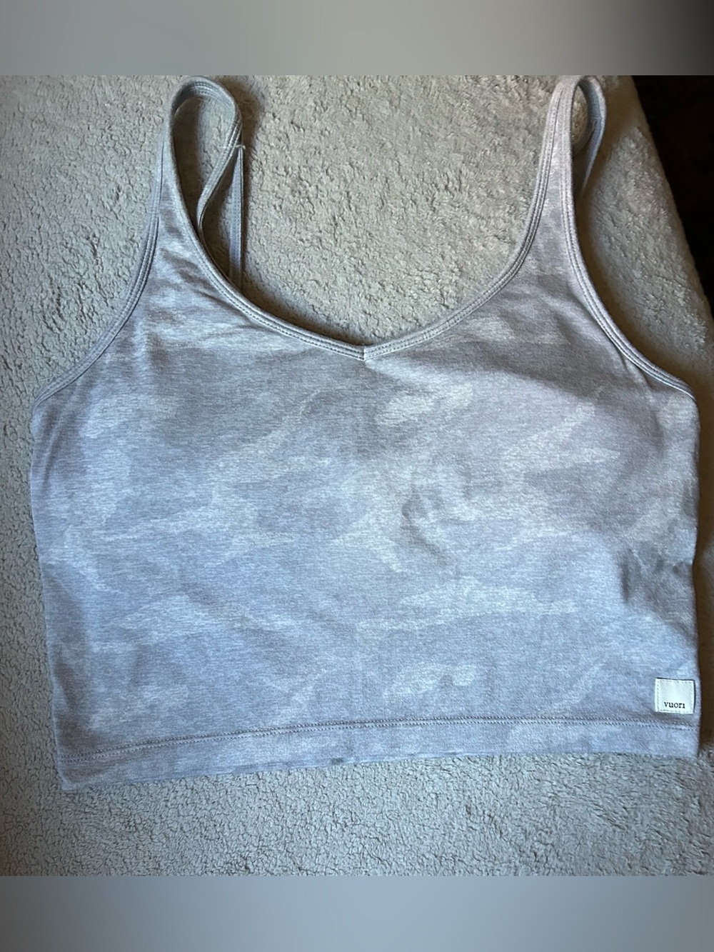 Vuori Light Gray Seamless Tank Bra